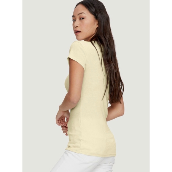 Michael Stars Shine Fallon Tee Short Sleeve Top One Size Yellow - Picture 3 of 16